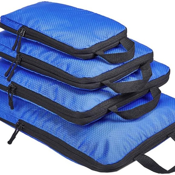 4 Set Compression Packing Cubes, Travel Luggage Organizers and Storage Packing